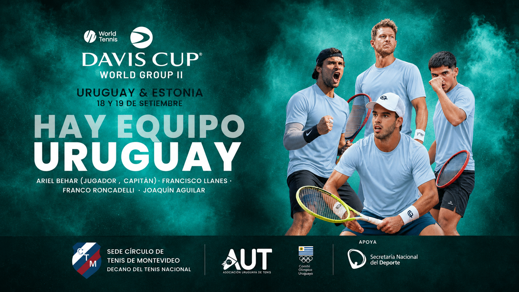 La Copa Davis vuelve a jugarse en casa y Uruguay ya tiene equipo para salir a la cancha.