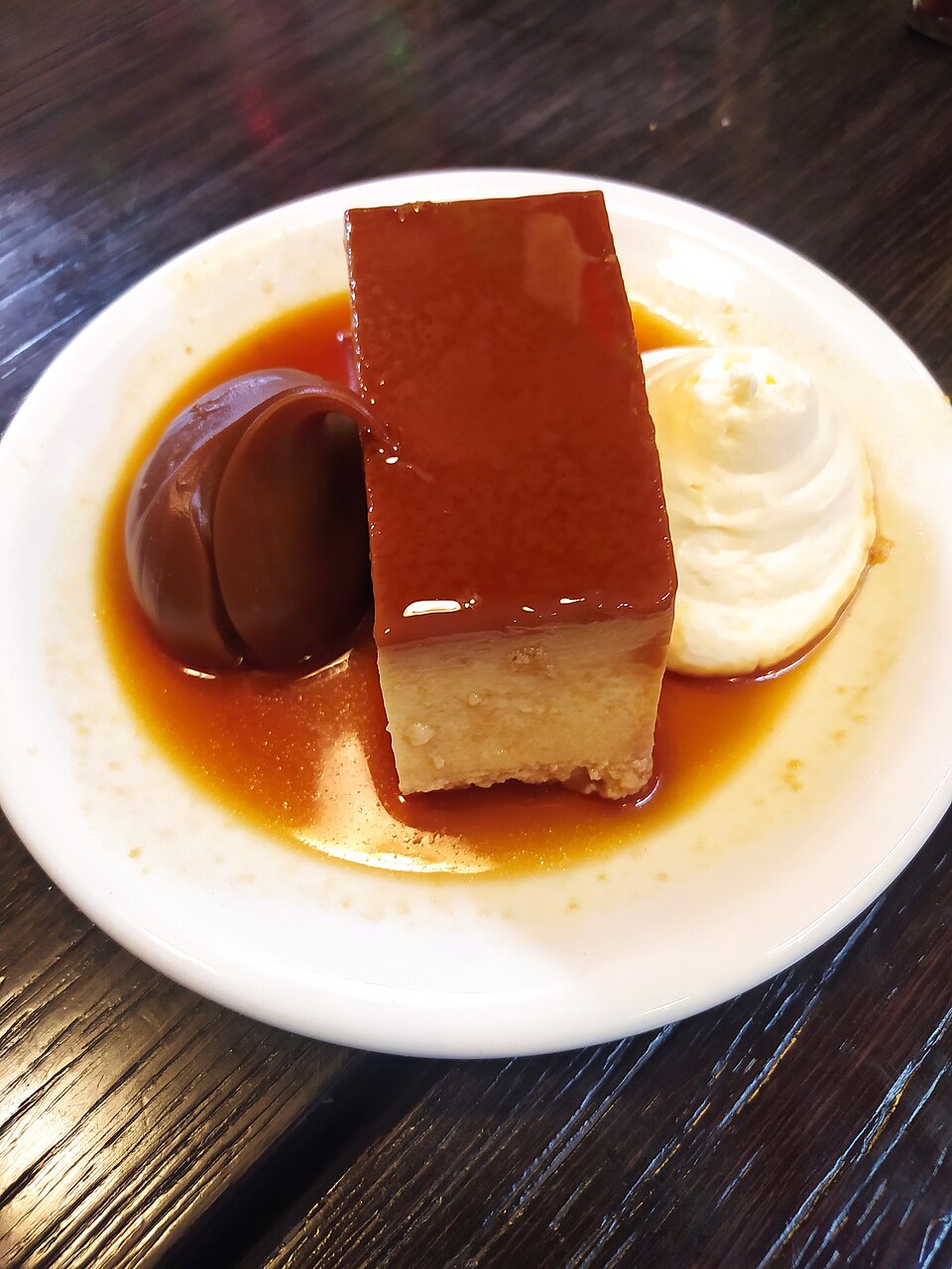 Flan con dulce de leche