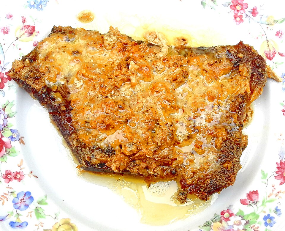 Matambre a la leche con papas y boniatos